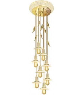 Потолочная люстра из латуни с ретро лампой EDISON (FDRETRO-E2740) FEDE PALERMO II, gold white patina FD1189COP