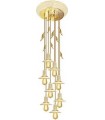 Потолочная люстра из латуни с ретро лампой EDISON (FDRETRO-E2740) FEDE PALERMO II, gold white patina FD1189COP