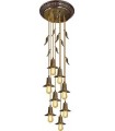 Потолочная люстра из латуни с ретро лампой EDISON (FDRETRO-E2740) FEDE PALERMO II, bright patina FD1189CPB