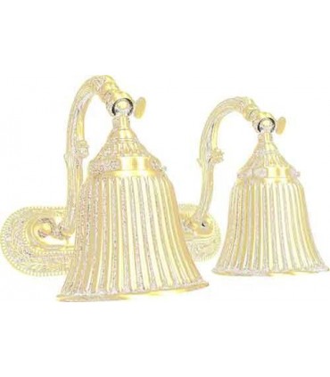 Двойной настенный светильник из латуни FEDE SAN MARINO I, gold white patina FD1168SOP