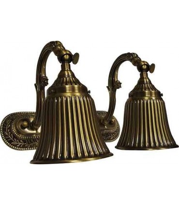 Двойной настенный светильник из латуни FEDE SAN MARINO I, bright patina FD1168SPB
