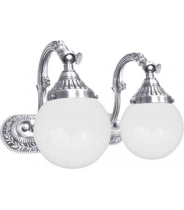 Двойной настенный светильник из латуни с плафоном FEDE SAN MARINO I, bright chrome FD1162SCB