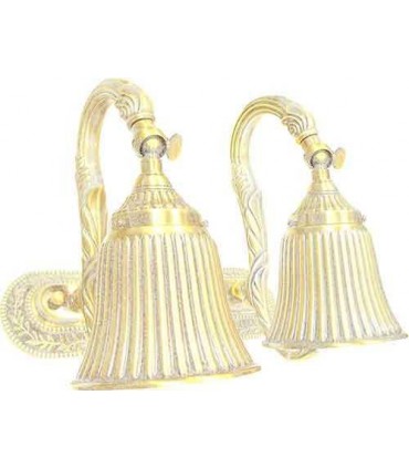 Двойной настенный светильник из латуни FEDE SAN MARINO II, gold white patina FD1185SOP
