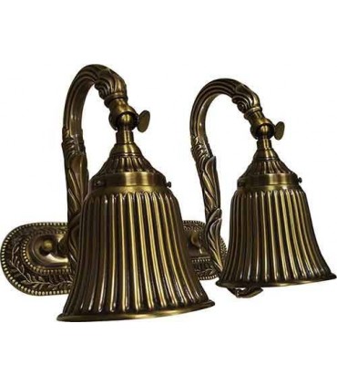 Двойной настенный светильник из латуни FEDE SAN MARINO II, bright patina FD1185SPB