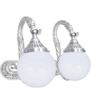 Двойной настенный светильник из латуни с плафоном FEDE SAN MARINO II, bright chrome FD1186SCB