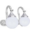 Двойной настенный светильник из латуни с плафоном FEDE SAN MARINO II, bright chrome FD1186SCB