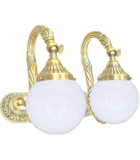 Двойной настенный светильник из латуни с плафоном FEDE SAN MARINO II, bright gold FD1186SOB