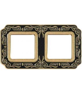 Рамка на 2 поста гор/верт FEDE SMALTO ITALIANO FIRENZE, jet black FD01362NEEN