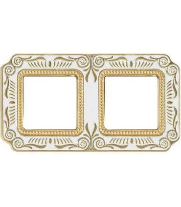 Рамка на 2 поста гор/верт FEDE SMALTO ITALIANO FIRENZE, pearl white FD01362OPEN