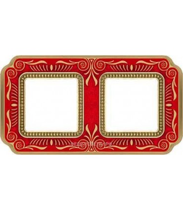 Рамка на 2 поста гор/верт FEDE SMALTO ITALIANO FIRENZE, ruby red FD01362ROEN