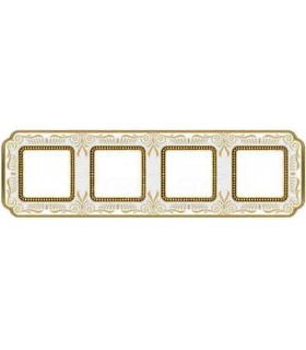 Рамка на 4 поста гор/верт FEDE SMALTO ITALIANO FIRENZE, pearl white FD01364OPEN