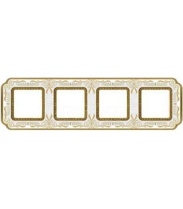 Рамка на 4 поста гор/верт FEDE SMALTO ITALIANO FIRENZE, pearl white FD01364OPEN