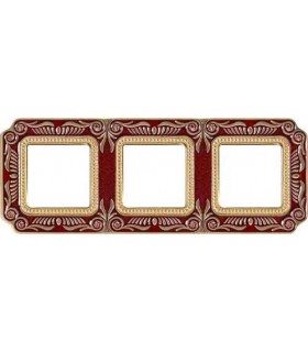 Рамка на 3 поста гор/верт FEDE SMALTO ITALIANO FIRENZE, ruby red FD01363ROEN