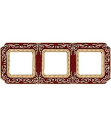 Рамка на 3 поста гор/верт FEDE SMALTO ITALIANO FIRENZE, ruby red FD01363ROEN