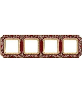 Рамка на 4 поста гор/верт FEDE SMALTO ITALIANO FIRENZE, ruby red FD01364ROEN