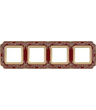 Рамка на 4 поста гор/верт FEDE SMALTO ITALIANO FIRENZE, ruby red FD01364ROEN