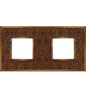 Рамка на 2 поста гор/верт FEDE VINTAGE TAPESTRY, decorbrass - bright gold FD01322DBOB