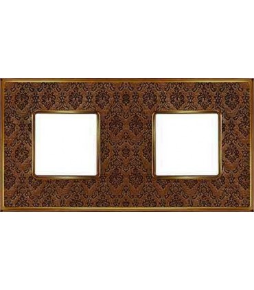 Рамка на 2 поста гор/верт FEDE VINTAGE TAPESTRY, decorbrass - bright gold FD01322DBOB