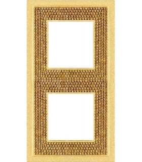 Рамка на 2 поста гор/верт FEDE Crystal De Luxe Art, real gold FD01292OR