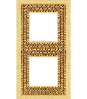 Рамка на 2 поста гор/верт FEDE Crystal De Luxe Art, real gold FD01292OR