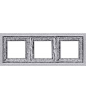 Рамка на 3 поста гор/верт FEDE Crystal De Luxe Art, bright chrome FD01293CB