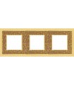 Рамка на 3 поста гор/верт FEDE Crystal De Luxe Art, real gold FD01293OR