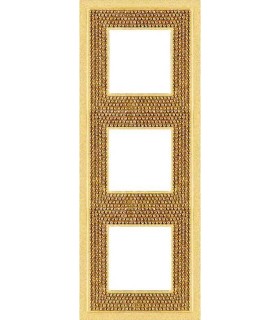Рамка на 3 поста гор/верт FEDE Crystal De Luxe Art, real gold FD01293OR