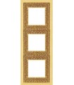 Рамка на 3 поста гор/верт FEDE Crystal De Luxe Art, real gold FD01293OR