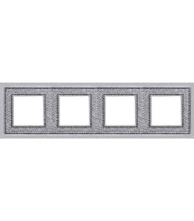 Рамка на 4 поста гор/верт FEDE Crystal De Luxe Art, bright chrome FD01294CB