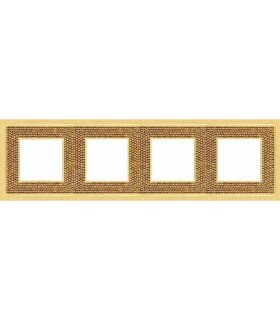 Рамка на 4 поста гор/верт FEDE Crystal De Luxe Art, real gold FD01294OR