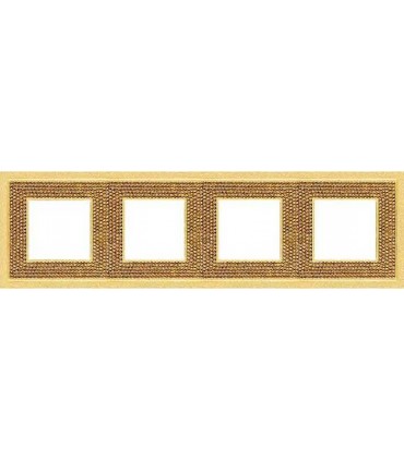 Рамка на 4 поста гор/верт FEDE Crystal De Luxe Art, real gold FD01294OR