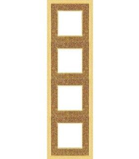 Рамка на 4 поста гор/верт FEDE Crystal De Luxe Art, real gold FD01294OR