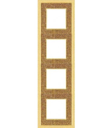 Рамка на 4 поста гор/верт FEDE Crystal De Luxe Art, real gold FD01294OR