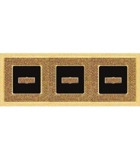 Рамка на 3 поста гор/верт FEDE Crystal De Luxe Art, real gold FD01293OR