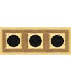 Рамка на 3 поста гор/верт FEDE Crystal De Luxe Art, real gold FD01293OR