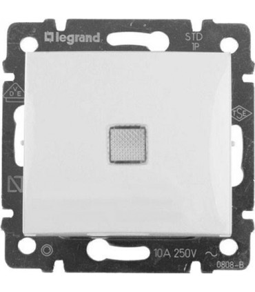 Переключатель одноклавишный 2 напр. 10A с подсветкой Legrand Valena, белый {PRODUCT_REFERENCE}
