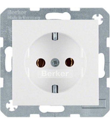 Штепсельная розетка SCHUKO Berker S.1/B.1/B.3/B.7 Glas, полярная белизна, матовый 47431909