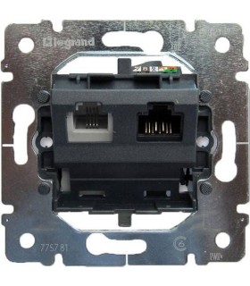 Механизм телефонной розетки RJ 45/11 CAT6 UTP, 2 коннектора, Legrand Galea Life {PRODUCT_REFERENCE}