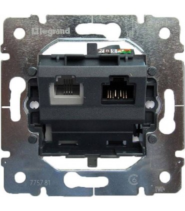 Механизм телефонной розетки RJ 45/11 CAT6 UTP, 2 коннектора, Legrand Galea Life {PRODUCT_REFERENCE}