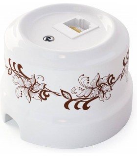 Розетка RJ-45 Cat. 5E Lindas, орнамент 1 (коричневый) 32017