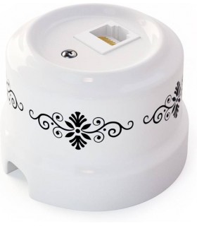 Розетка RJ-45 Cat. 5E Lindas, орнамент 4 (черный) 32020