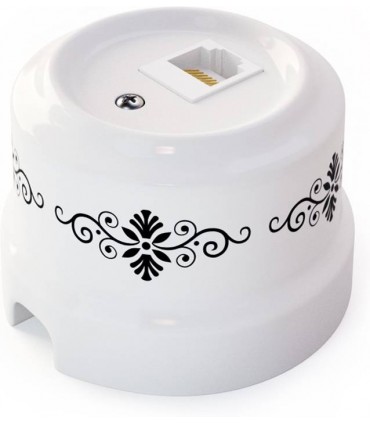 Розетка RJ-45 Cat. 5E Lindas, орнамент 4 (черный) 32020