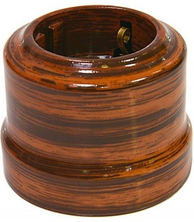 Розетка с заземляющим контактом Lindas, декор палисандр 35027