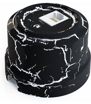 Розетка RJ-45 Cat. 5E Lindas, декор черный камень 32028