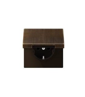 JUNG LS 990 Messing Antik Розетка с заземлением с крышкой безвинт зажим (Металл) ME1520KLAT