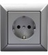 Розетка в сборе Jung ECO Profi Deco, алюминий EPD481AL/EP421AL