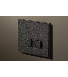 Выключатель двухкнопочный в сборе Lithoss Select, Textured black Ni3214