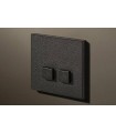 Выключатель двухкнопочный в сборе Lithoss Select, Textured black Ni3214