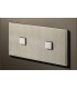 Выключатель двухкнопочный (в двойной рамке) в сборе Lithoss Select, Stainless steel Ni313101