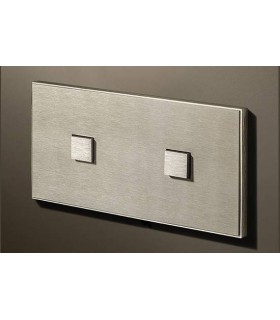 Выключатель двухкнопочный (в двойной рамке) в сборе Lithoss Select, Stainless steel Ni313101